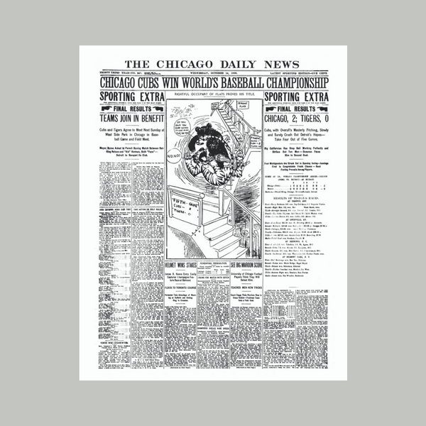 1908 World Series Poster 11X17 Cubs vs. Tigers